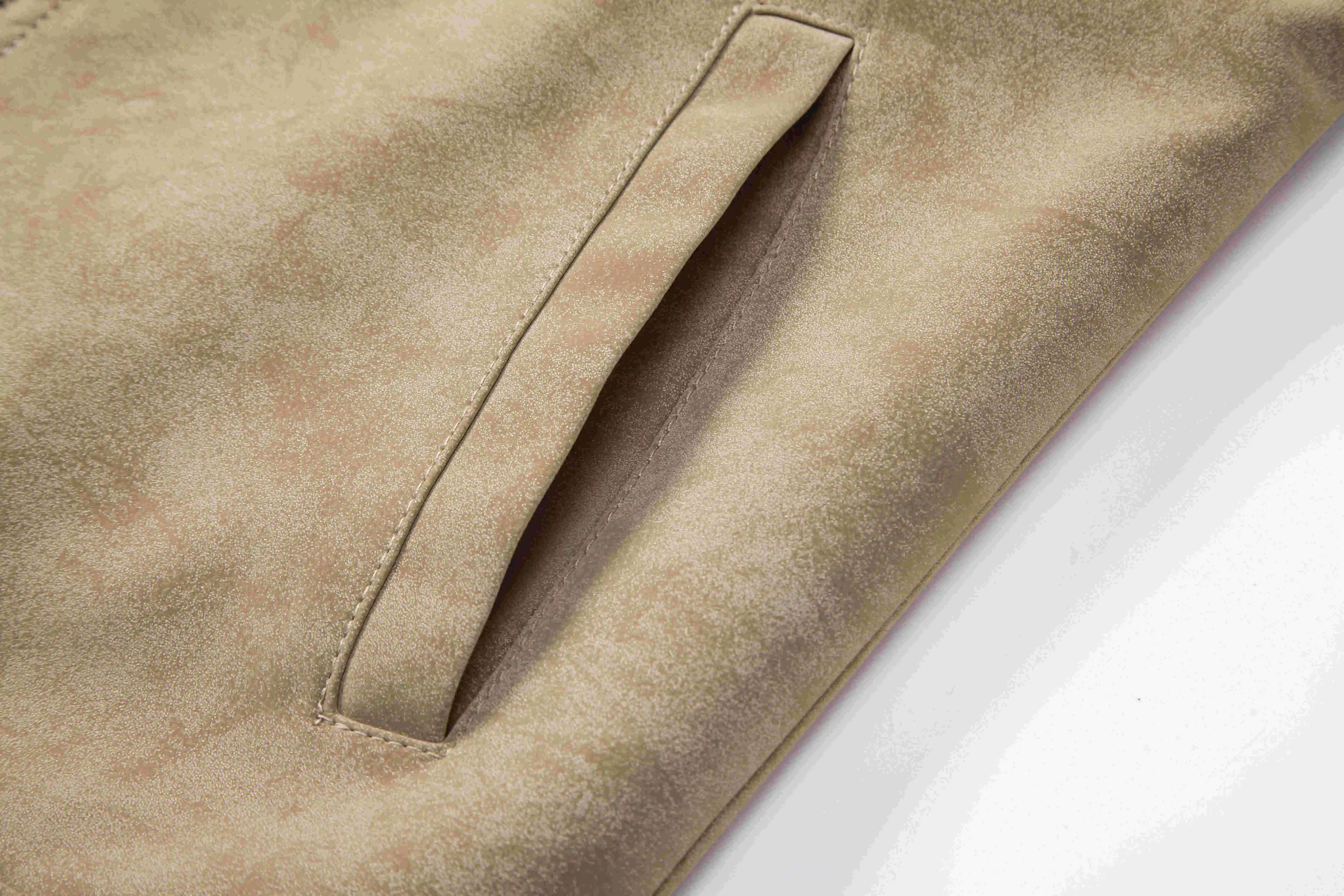 Men's Slim Fit Vintage Motorcycle Jacket Casual Long Sleeve Biker Coat Fitted Design for Fall Winter Plain Pattern