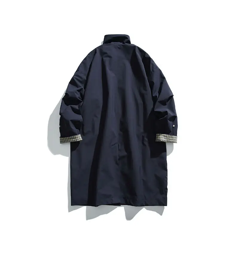 Cityboy Japanese Streetwear Vintage Outdoor Trenchcoat Men Loose Oversize Long Trench Coat Jacket Outerwear Autumn Clothing