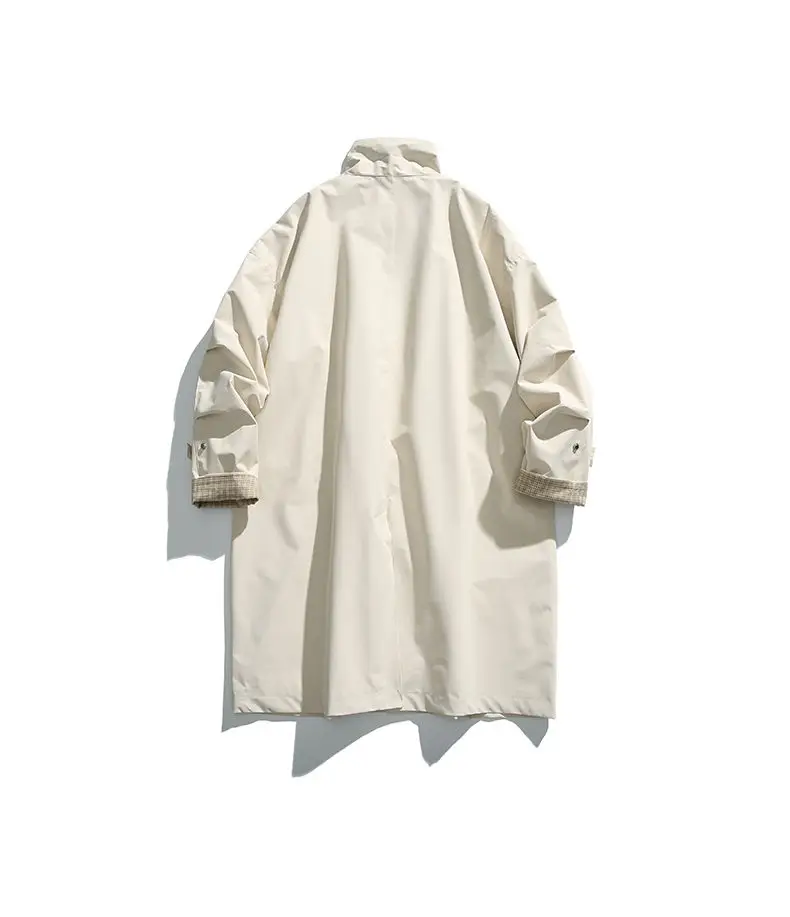 Cityboy Japanese Streetwear Vintage Outdoor Trenchcoat Men Loose Oversize Long Trench Coat Jacket Outerwear Autumn Clothing