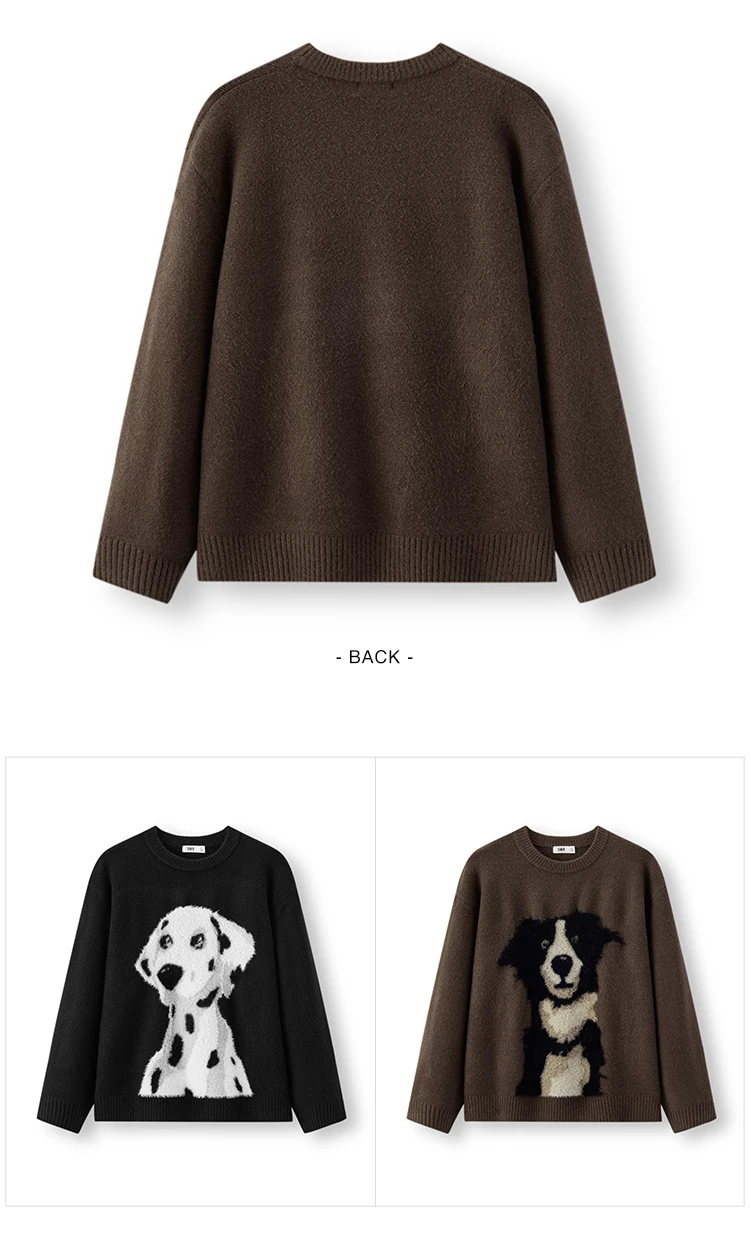 Semir Knitted Sweater Men Winter Faux Mink Fur Puppy Jacquard 2025 New Lazy American Retro Couple Outfit Men's Clothing