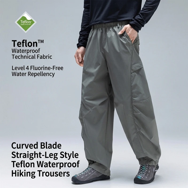Unisex Waterproof & Tear-Resistant Hiking Pants – 3D Anti-Wrinkle, Adjustable Cuff Drawstring for Outdoor Trekking & Casual Wear