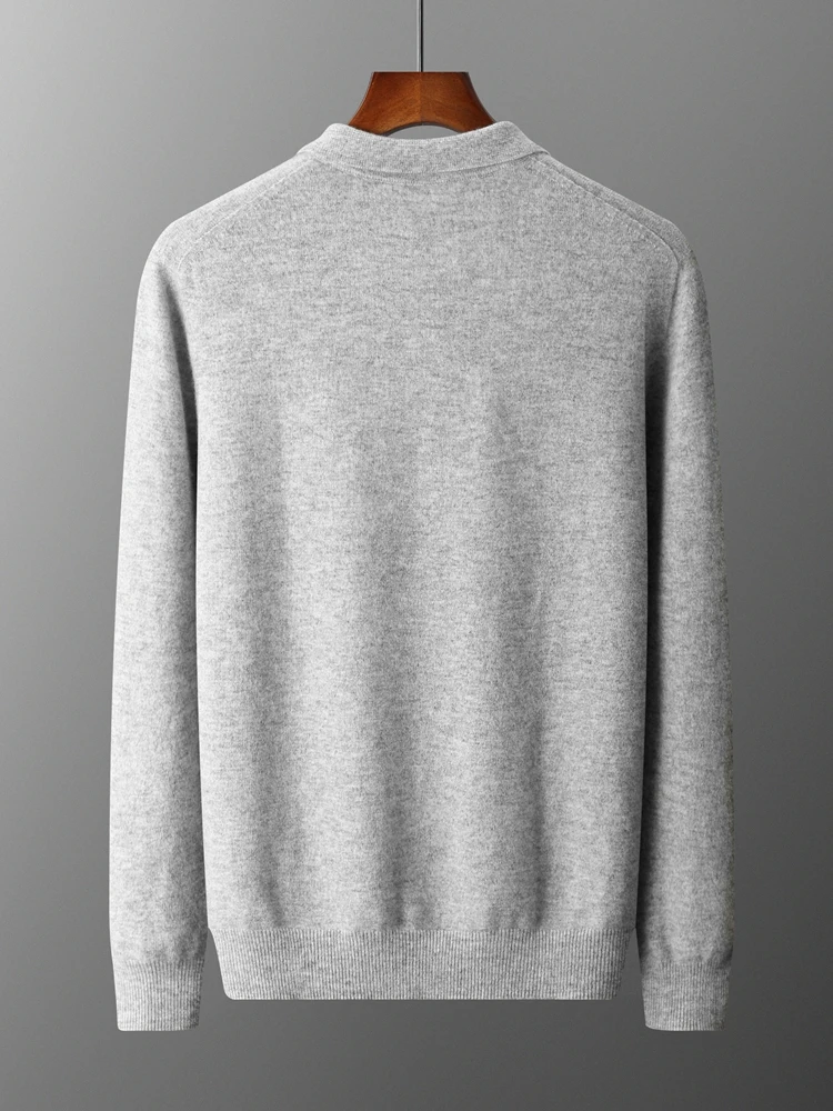 Luxury Men Cashmere Sweater 100% Merino Wool Buttoned Pullover Autumn Winter Knitwear Male Casual Warm Jumper Tops