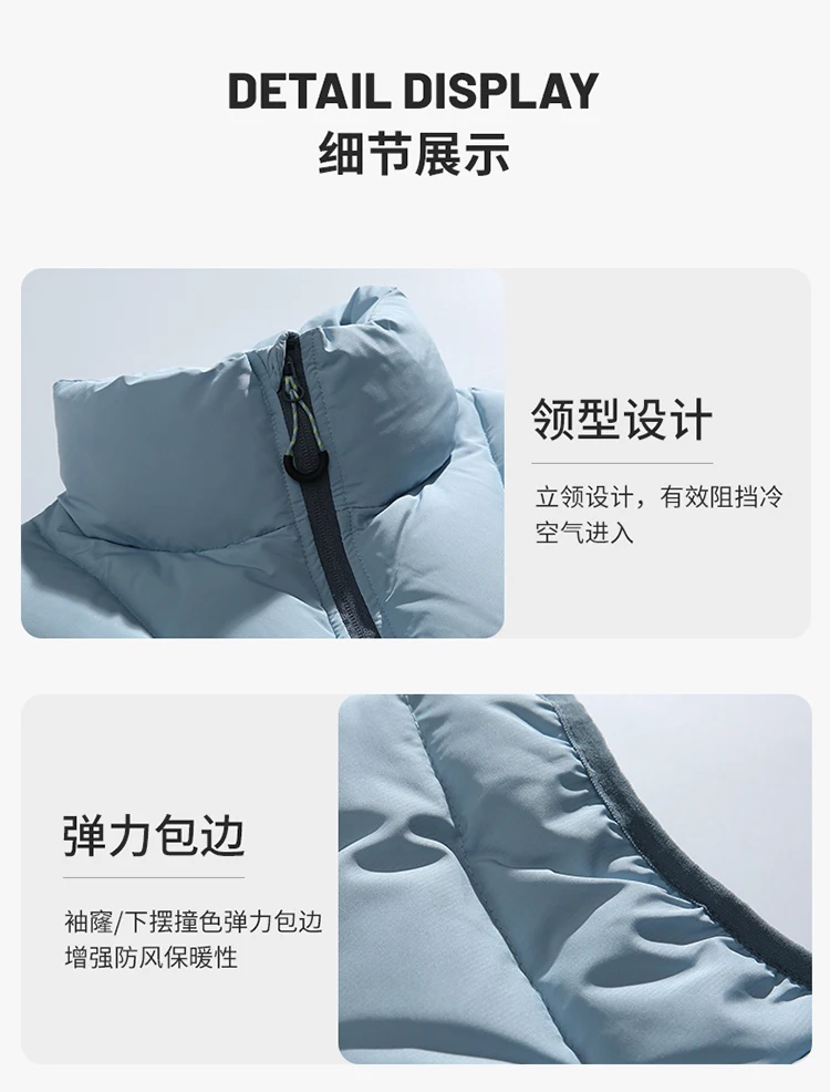 Winter Outdoor Down Vest Men Women Stand Collar Warm Sleeveless Duck Down Jacket Cargo Vest Unisex Waistcoat