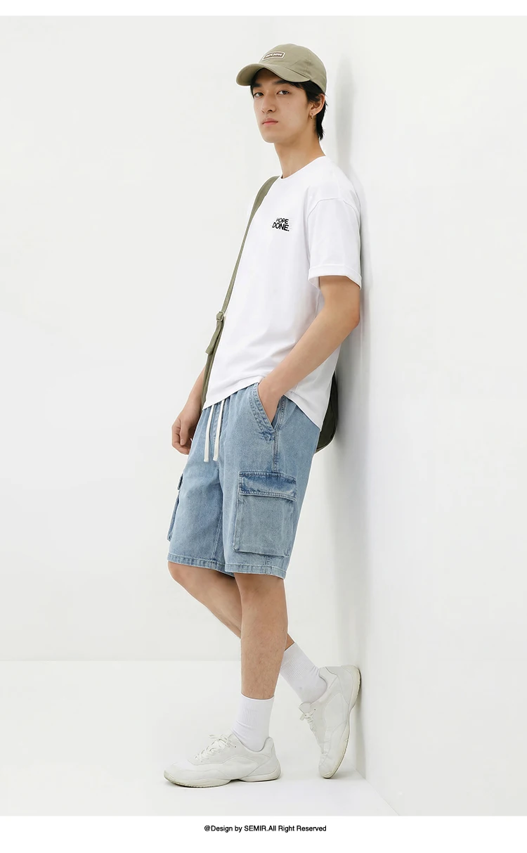 Semir Mens Denim Shorts 2026 Loose Workwear Style Lightweight Casual Outdoor Soft Daily Wear
