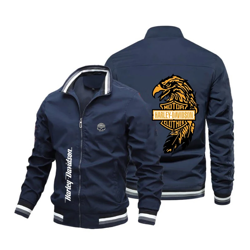 Harley Davidson Man Motorcycle Jacket Spring Autumn Outdoor Sports Lady Zipper Coat Fashion Printing Windproof Jacket