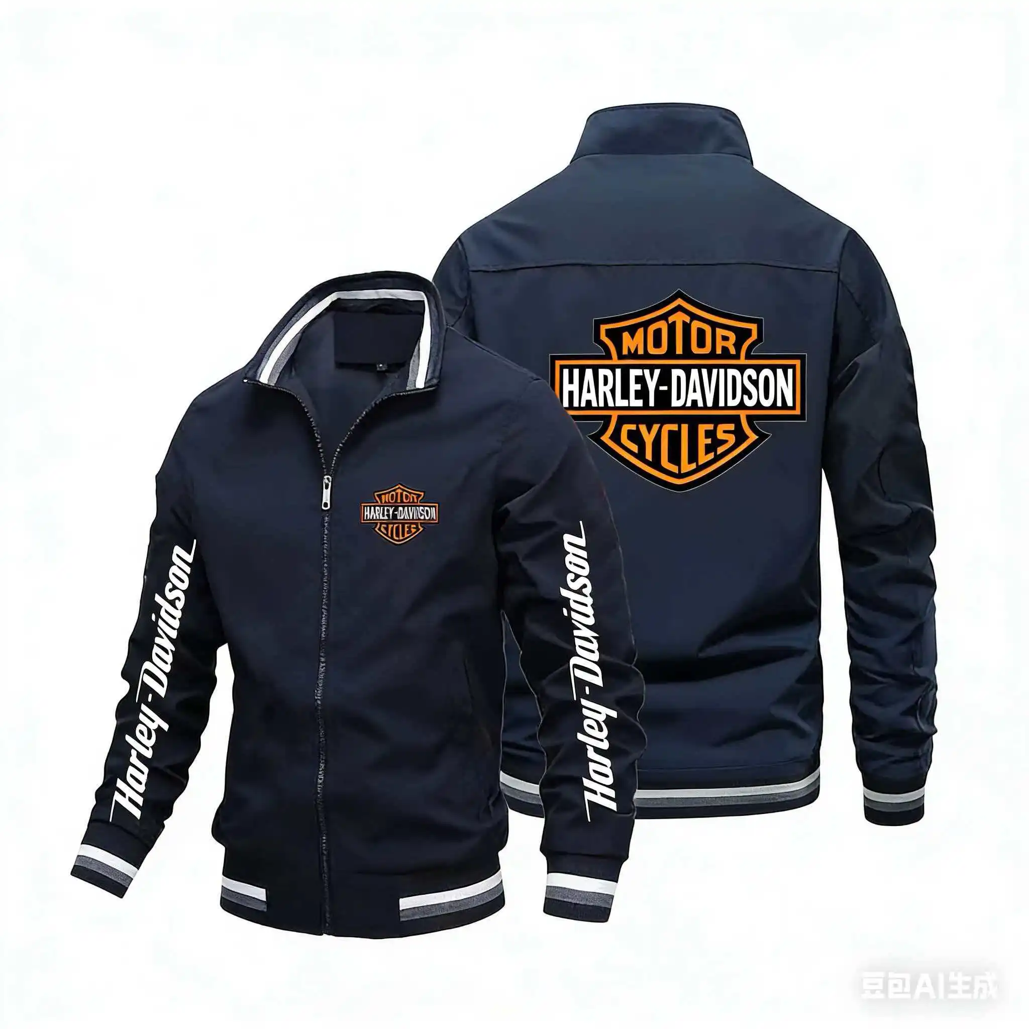 Harley Davidson Man Motorcycle Jacket Spring Autumn Outdoor Sports Lady Zipper Coat Fashion Printing Windproof Jacket