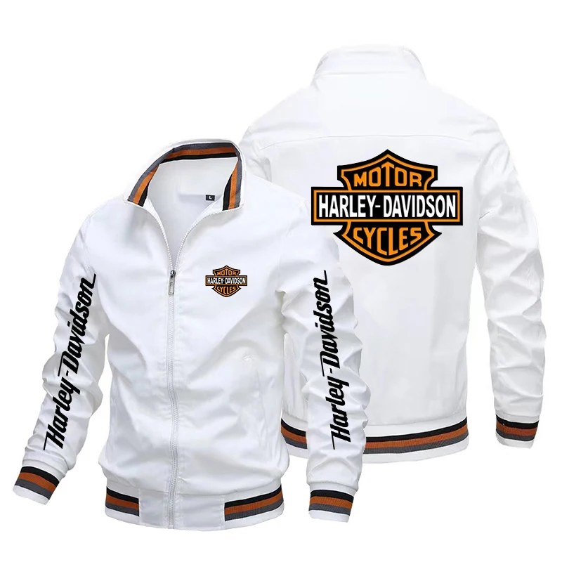 Harley Davidson Man Motorcycle Jacket Spring Autumn Outdoor Sports Lady Zipper Coat Fashion Printing Windproof Jacket