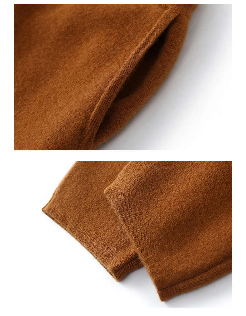 Autumn Winter Thick Men's High Waist Small Foot Pants 100% Merino Wool Knitted Pants Casual Fashion Solid Color Warm Pants