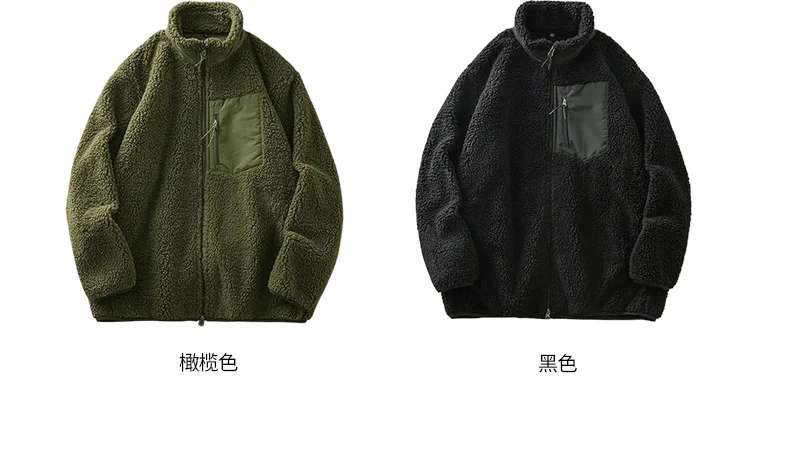 DUKEEN Men's Fleece Jacket 2025 Autumn and Winter Vintage Casual Stand Neck Thick Warm Zipper Outerwear Men's Coats
