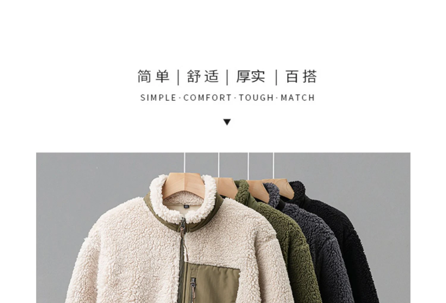 DUKEEN Men's Fleece Jacket 2025 Autumn and Winter Vintage Casual Stand Neck Thick Warm Zipper Outerwear Men's Coats