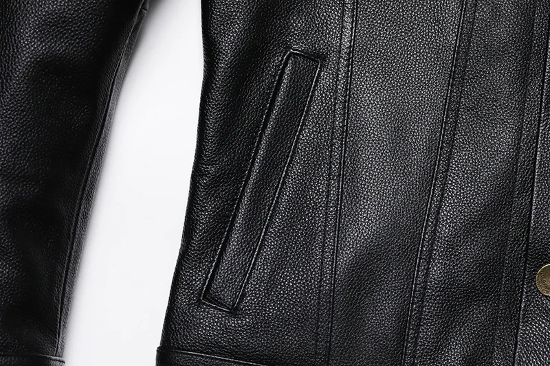 2025 New Cowboy Genuine Leather Jacket Men's Natural Cowhide Slim Short Coat Casual Style Single Breasted Fashion Clothes