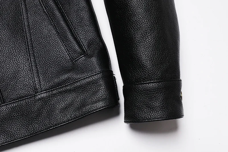 2025 New Cowboy Genuine Leather Jacket Men's Natural Cowhide Slim Short Coat Casual Style Single Breasted Fashion Clothes