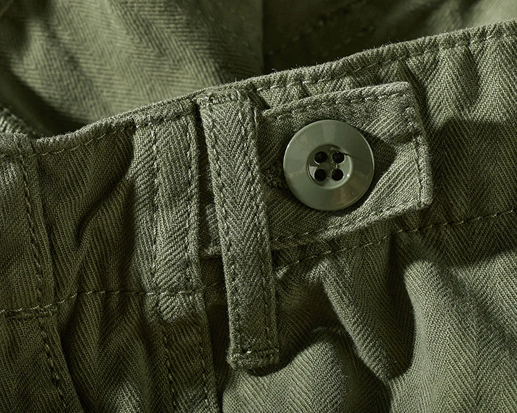 Amy Khaki n casual vintage cargo pants men's straight-leg casual pants cotton fishbone woven awl pants