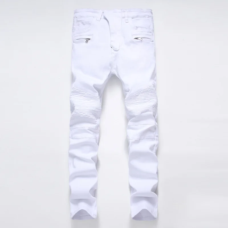 2021 New Fashion Mens Moto Biker Straight Jeans Spring Autumn Punk Streetwear Trouers Casual Denim Designer Pants Size 28-42