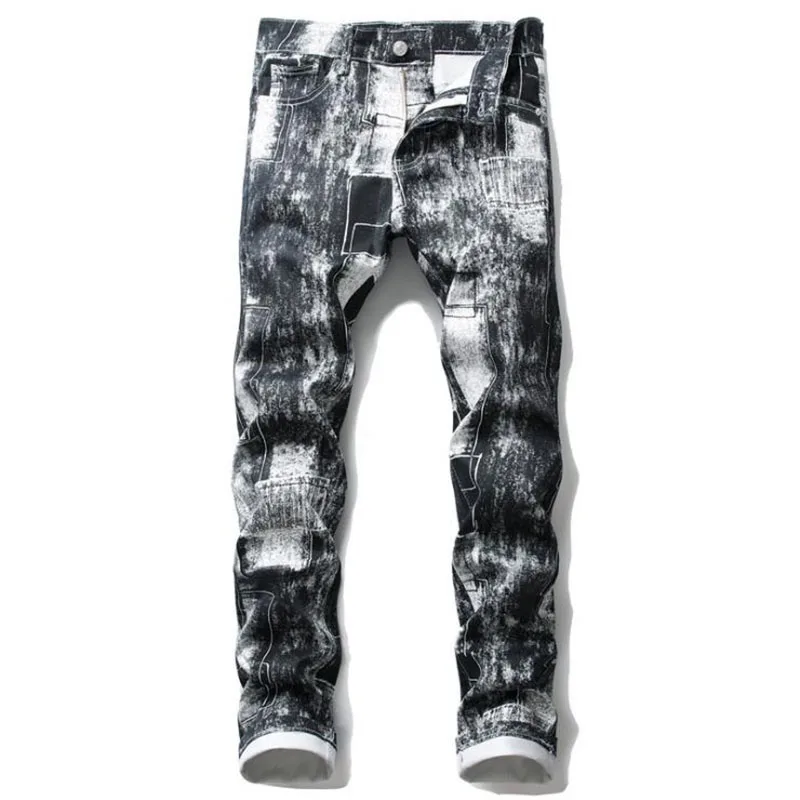 2021 New Fashion Mens Moto Biker Straight Jeans Spring Autumn Punk Streetwear Trouers Casual Denim Designer Pants Size 28-42