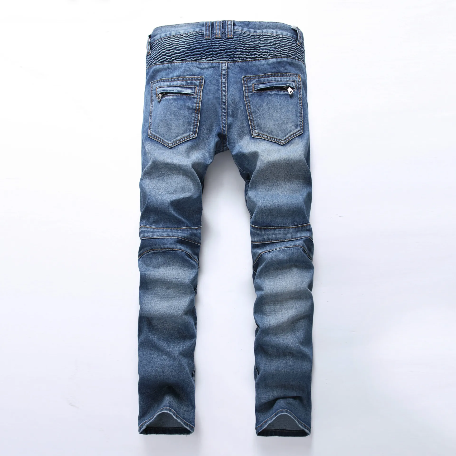 2021 New Fashion Mens Moto Biker Straight Jeans Spring Autumn Punk Streetwear Trouers Casual Denim Designer Pants Size 28-42
