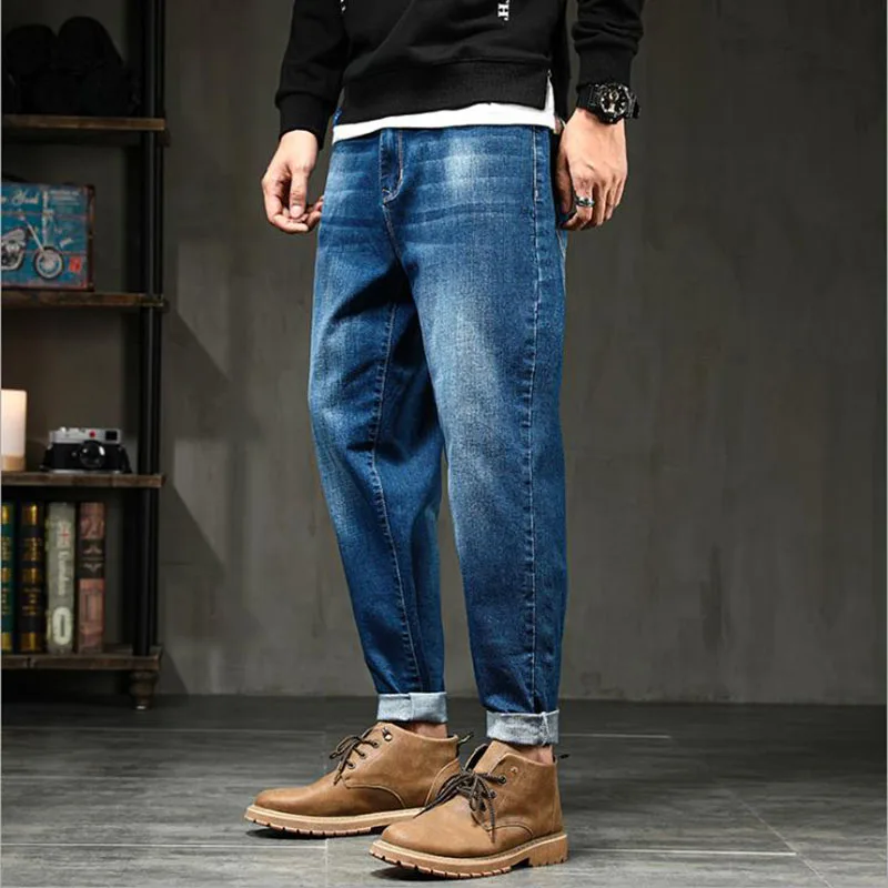 2021 New Fashion Mens Moto Biker Straight Jeans Spring Autumn Punk Streetwear Trouers Casual Denim Designer Pants Size 28-42
