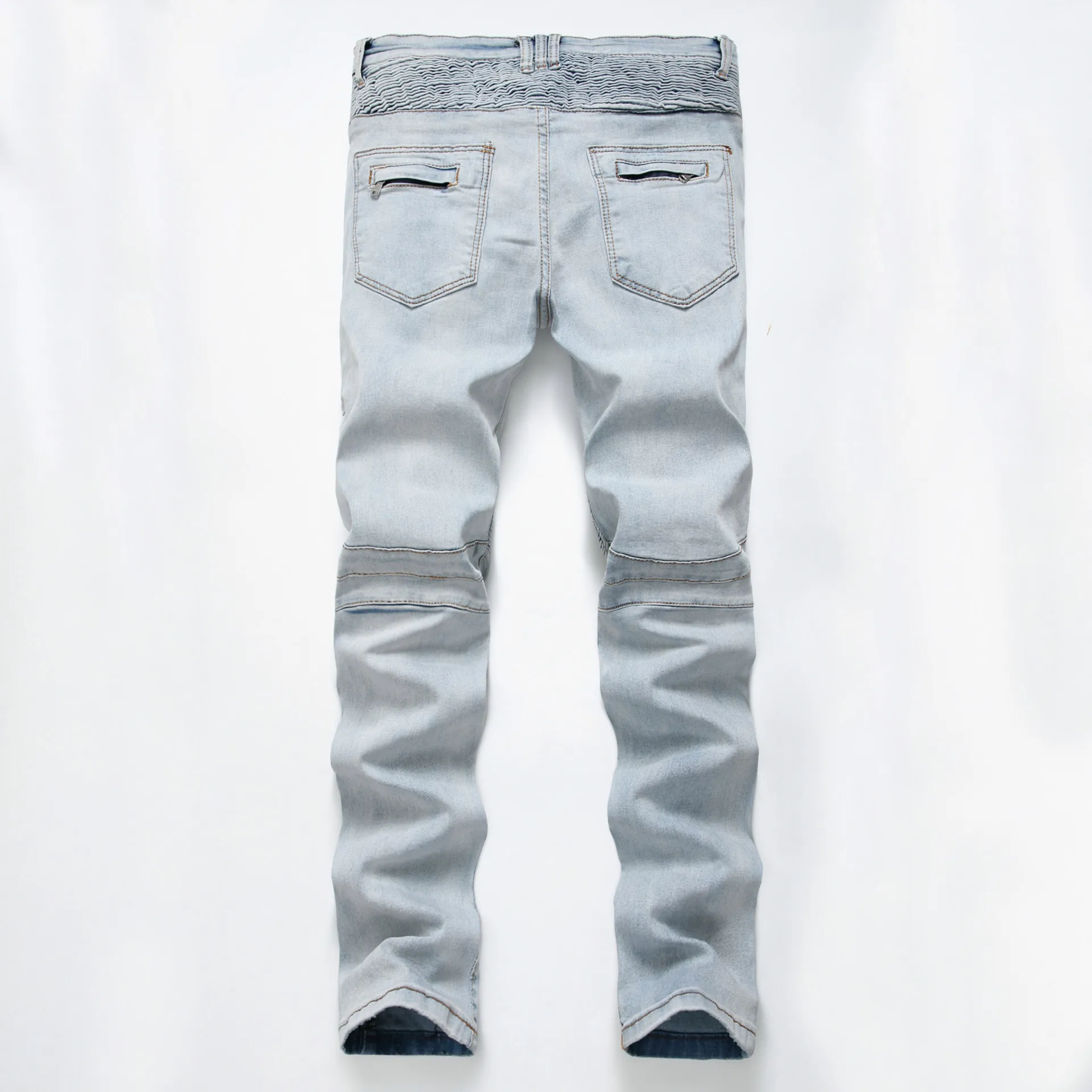 2021 New Fashion Mens Moto Biker Straight Jeans Spring Autumn Punk Streetwear Trouers Casual Denim Designer Pants Size 28-42