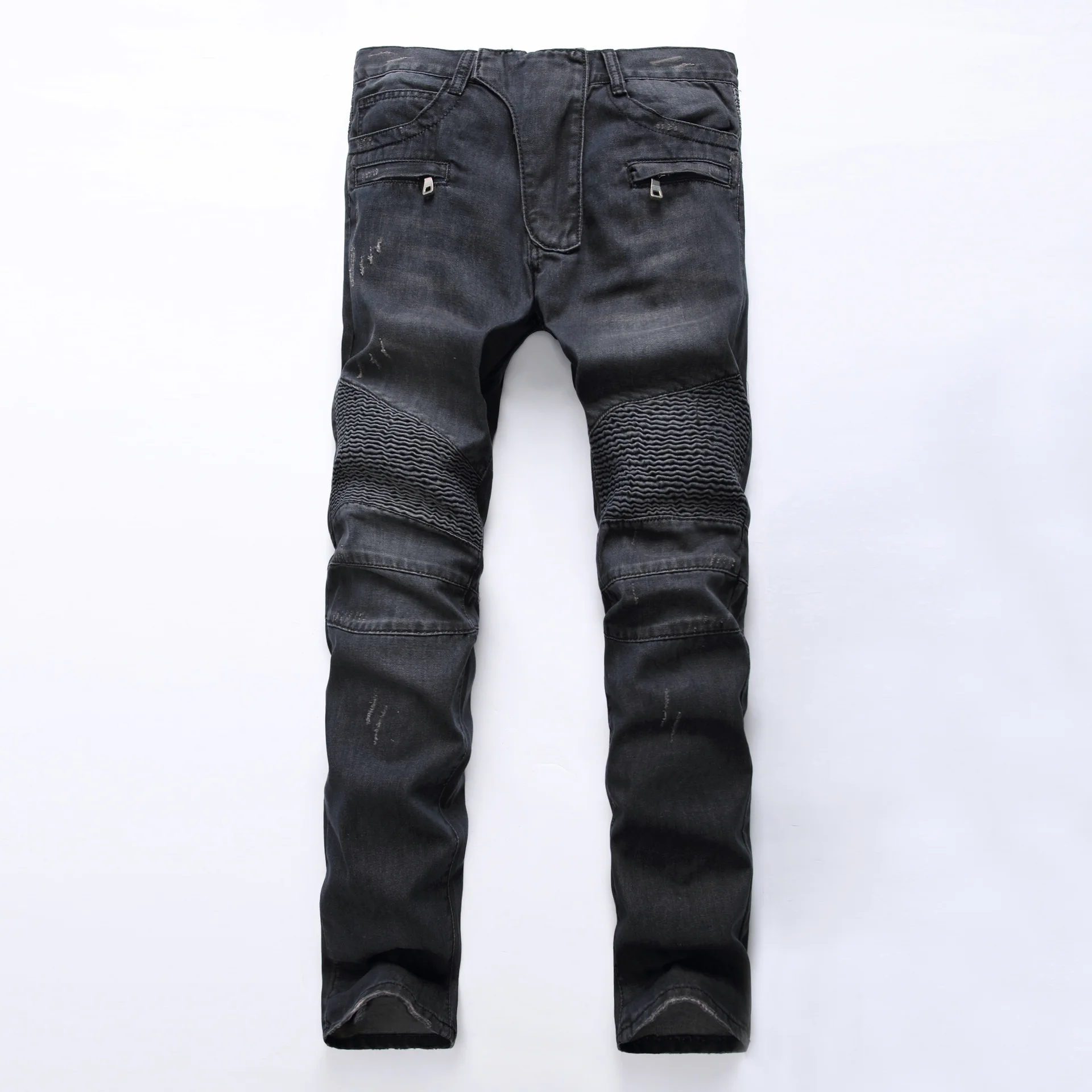 2021 New Fashion Mens Moto Biker Straight Jeans Spring Autumn Punk Streetwear Trouers Casual Denim Designer Pants Size 28-42