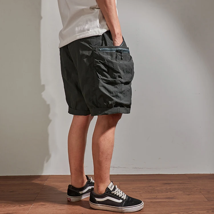 Summer loose-fitting cargo shorts men's fashion brand INS casual pants multi-pocket quick-dry outline outdoor pants