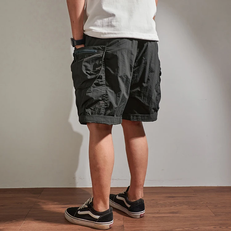 Summer loose-fitting cargo shorts men's fashion brand INS casual pants multi-pocket quick-dry outline outdoor pants