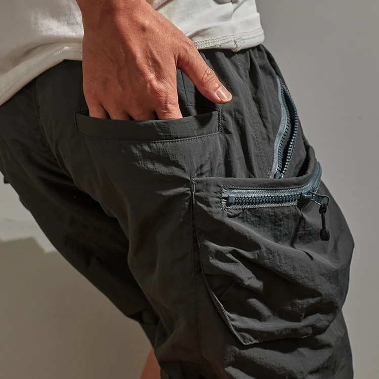 Summer loose-fitting cargo shorts men's fashion brand INS casual pants multi-pocket quick-dry outline outdoor pants