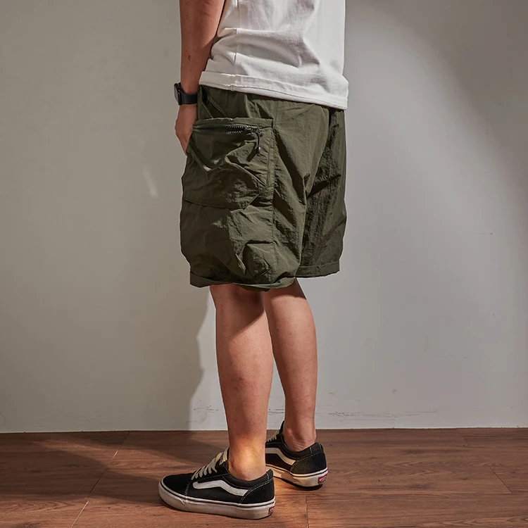 Summer loose-fitting cargo shorts men's fashion brand INS casual pants multi-pocket quick-dry outline outdoor pants