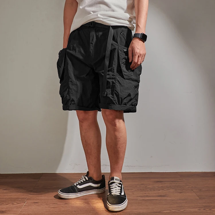 Summer loose-fitting cargo shorts men's fashion brand INS casual pants multi-pocket quick-dry outline outdoor pants
