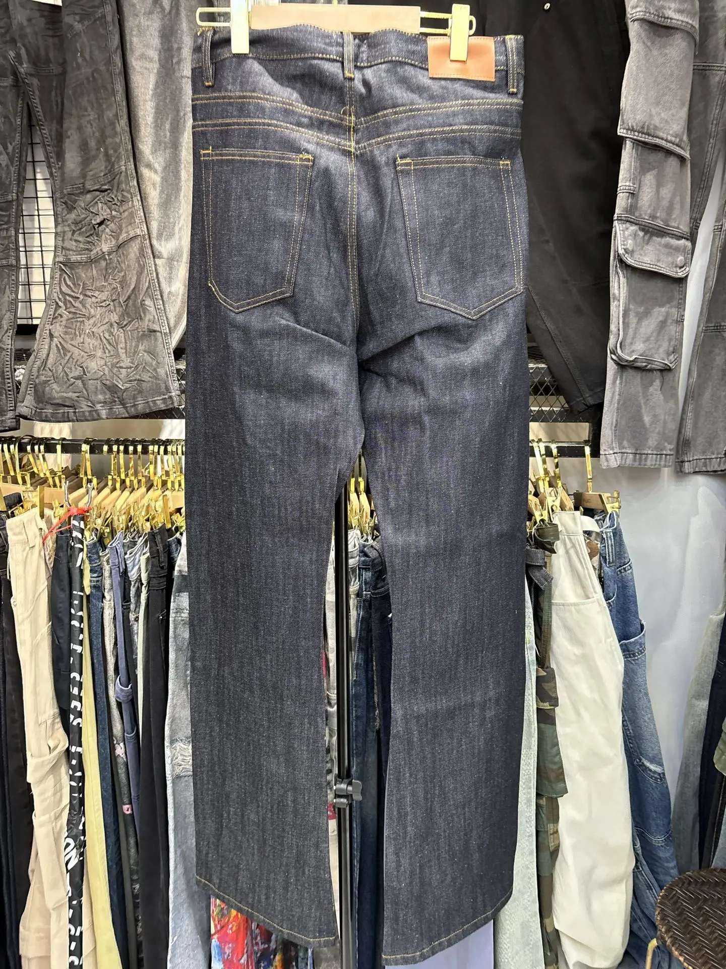 MIJKO BootCut Original Jeans Wide Leg Trousers Straight Button Design ZJ124