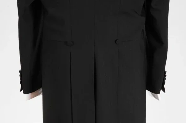 Fashion Black Men's Suits Jacket Peak Lapel Double Breasted Business Casual Slim Solid Long Coat Male Blazer Only One Jacket