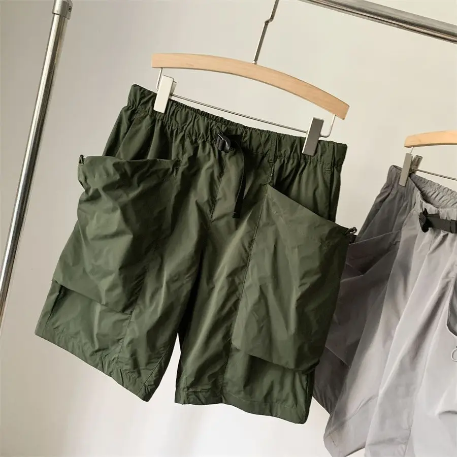 GOLDWIN 26SS Unisex Loose Fit Waterproof Ripstop Shorts Multi Pocket Lightweight Techwear Outdoor Hiking Gorpcore Knee Length