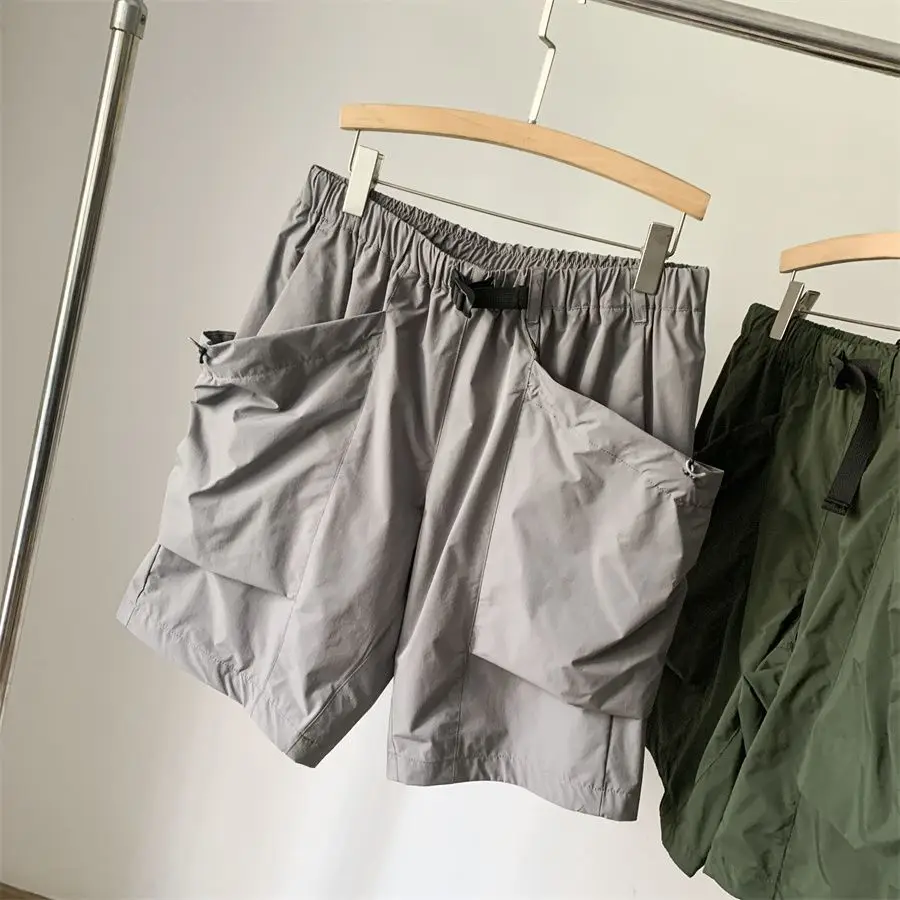 GOLDWIN 26SS Unisex Loose Fit Waterproof Ripstop Shorts Multi Pocket Lightweight Techwear Outdoor Hiking Gorpcore Knee Length