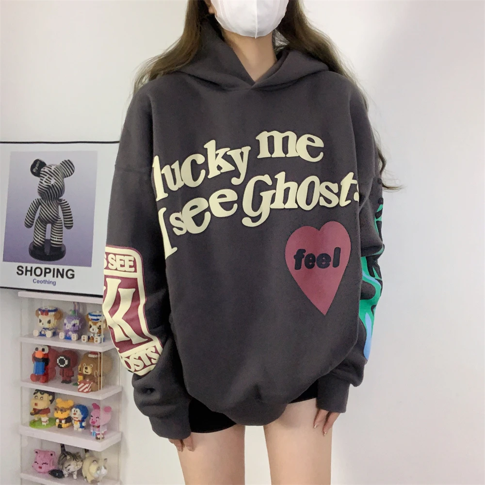 Vintage CPFM Kids See Ghosts FREEEE Hoodie Men Women Puff Print Sweatshirts Oversize Pullovers Hooded