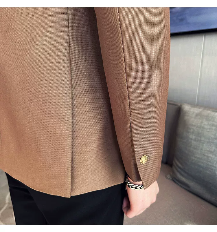 2023 Classic Luxury Mens Double Breasted Suit Jacket Groom Wedding Tuxedos Business Casual Blazer Social Club Outfits Suit Coat