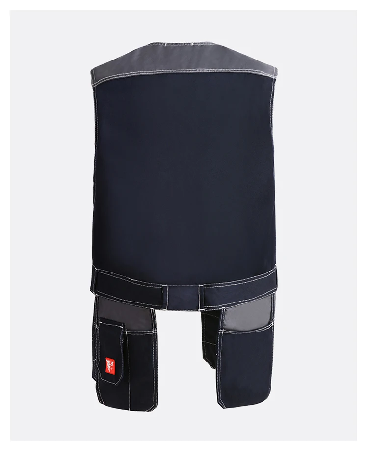 Bauskydd High Quality Men Male Female Outdoor Workwear Mens Work Vests Multifunction Tool Multi Pockets Vests Blue/Grey