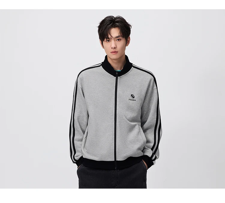 Semir Men Jacket Track Stripe Colorblock Letter Embroidery Loose Stand Collar Casual Autumn Outerwear Daily Wear 2026