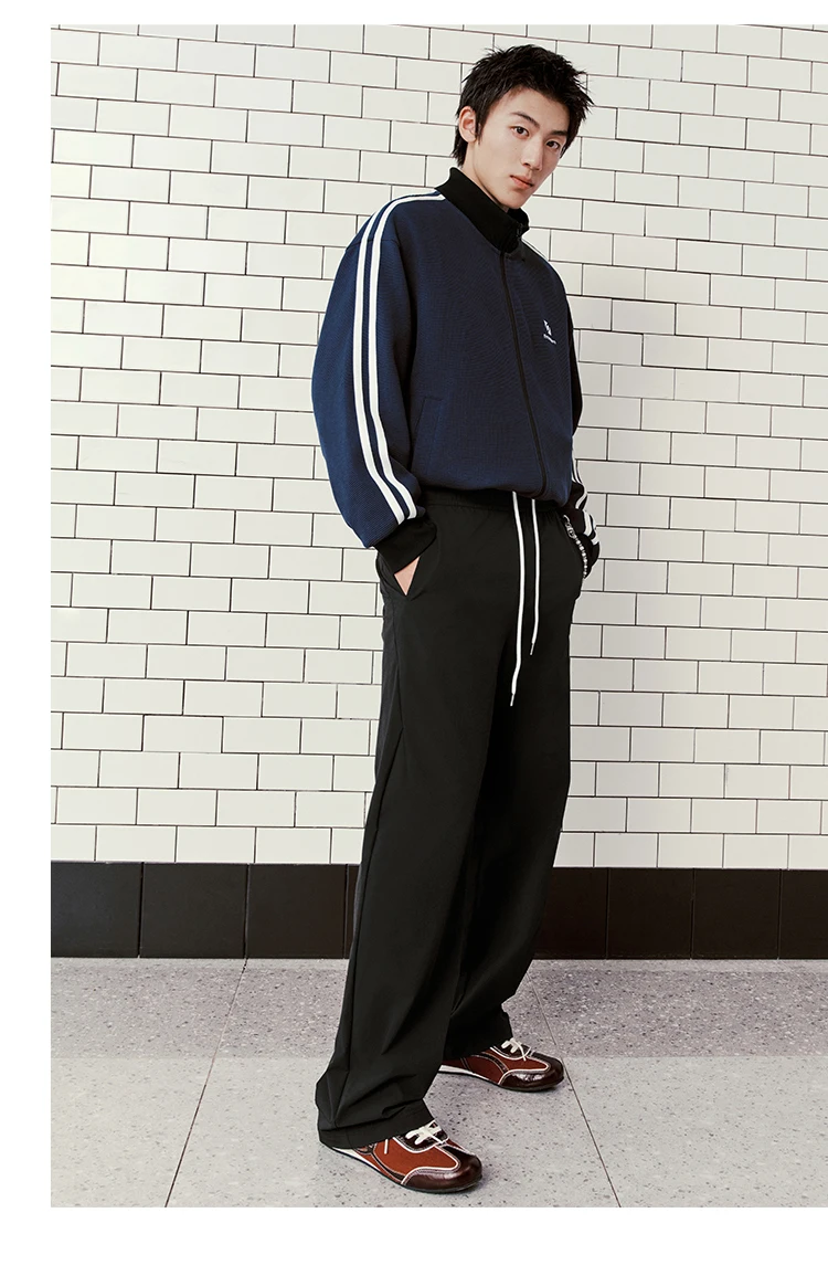 Semir Men Jacket Track Stripe Colorblock Letter Embroidery Loose Stand Collar Casual Autumn Outerwear Daily Wear 2026