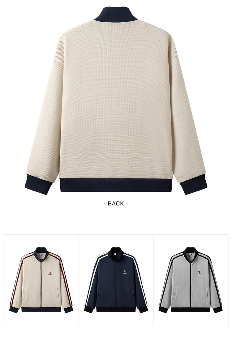 Semir Men Jacket Track Stripe Colorblock Letter Embroidery Loose Stand Collar Casual Autumn Outerwear Daily Wear 2026