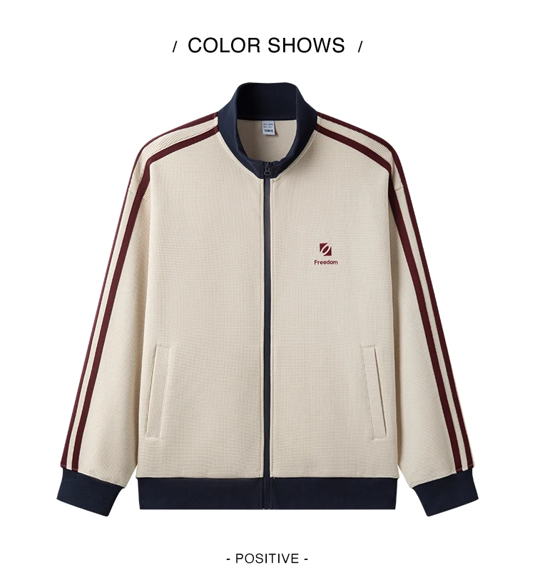 Semir Men Jacket Track Stripe Colorblock Letter Embroidery Loose Stand Collar Casual Autumn Outerwear Daily Wear 2026