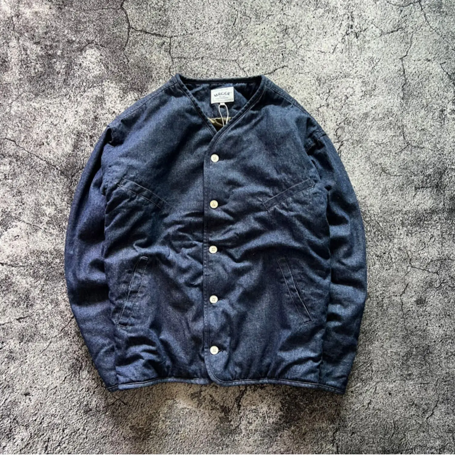 Japanese Retro Style Thickened Warm Autumn Winter Stand Up Collar Jackets Casual Versatile Denim Cotton Padded Coats for Men