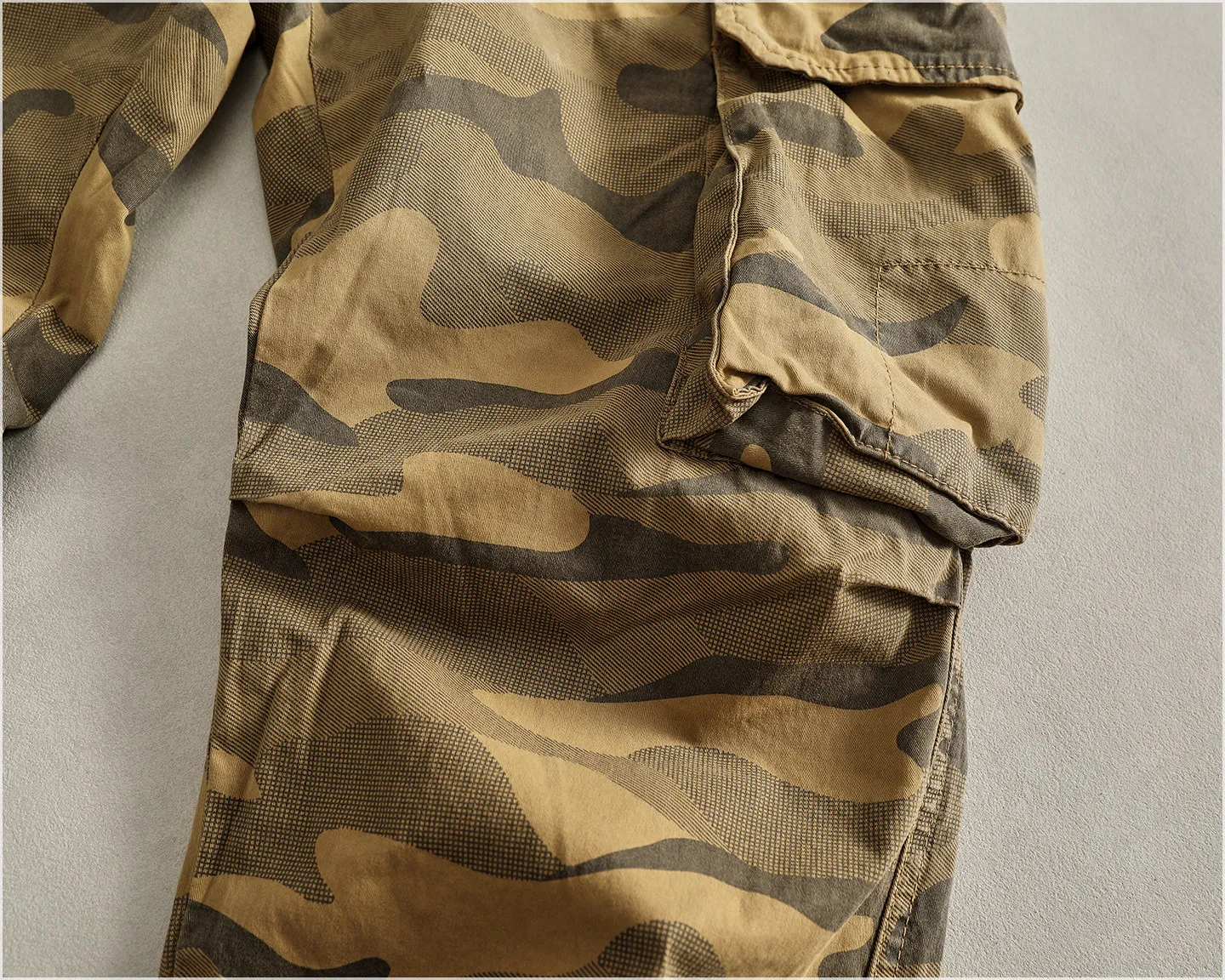 Autumn New American Retro Comfortable Camouflage Stretch Cargo Pants Men's Fashion Loose Multi-pocket Straight Casual Trousers