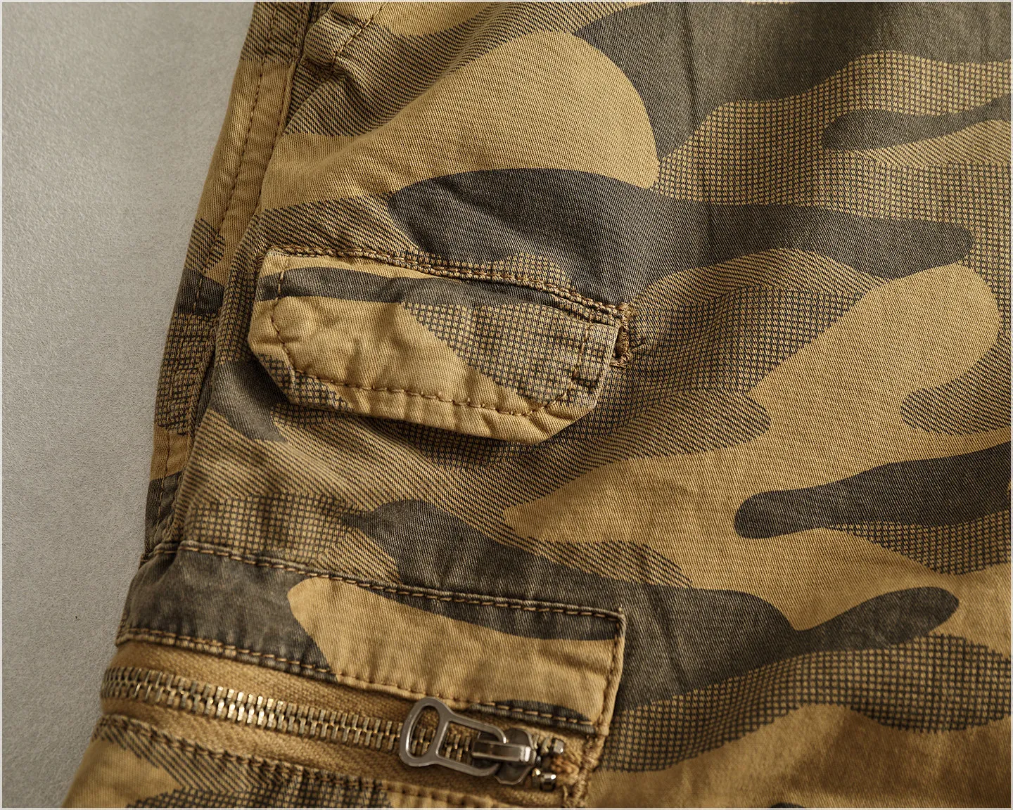 Autumn New American Retro Comfortable Camouflage Stretch Cargo Pants Men's Fashion Loose Multi-pocket Straight Casual Trousers