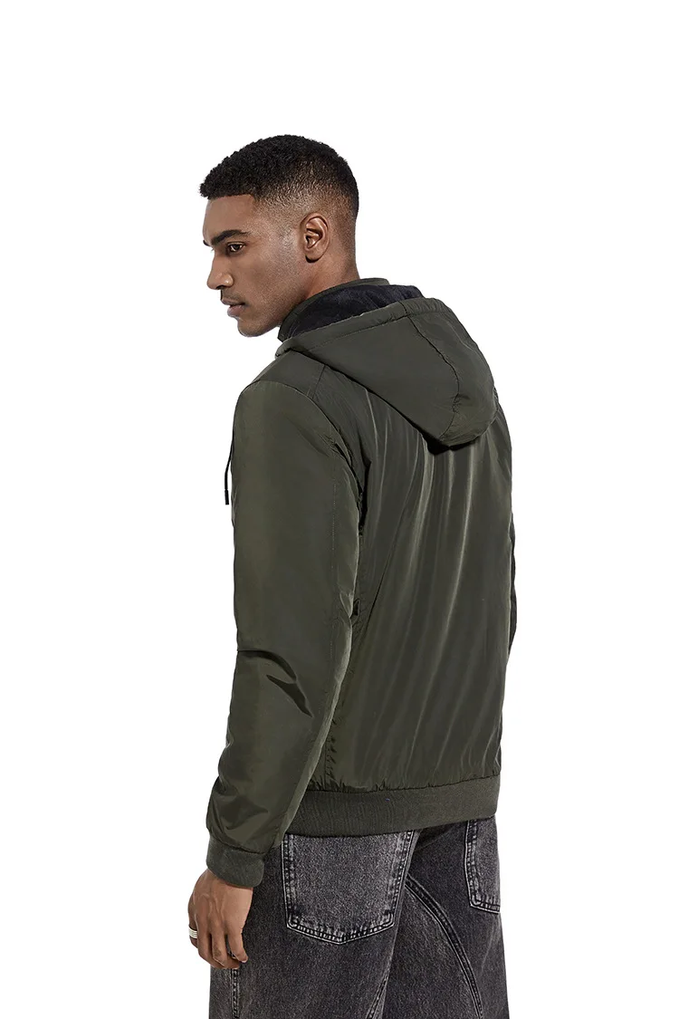 Autumn Mens Hooded Jacket Casual Thin Cotton-padded Windproof Sport Clothes for Men Removable Cap Outdoor Hoodies Coats