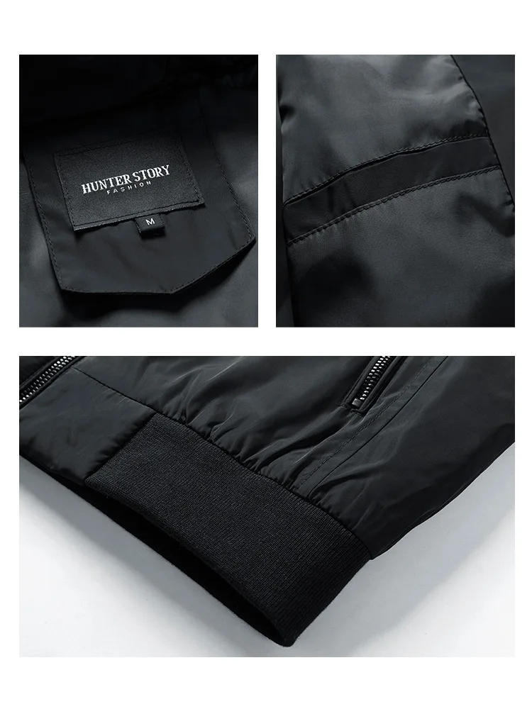 Autumn Mens Hooded Jacket Casual Thin Cotton-padded Windproof Sport Clothes for Men Removable Cap Outdoor Hoodies Coats