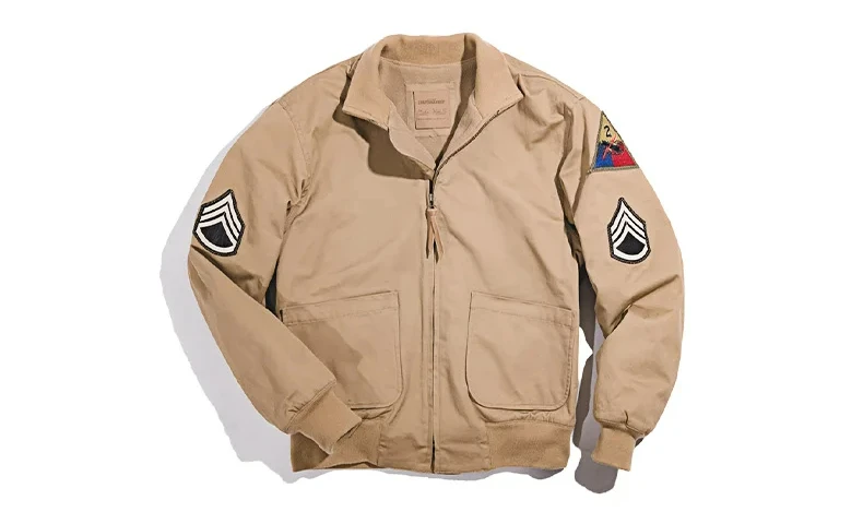 Maden Men's Vintage M1942 Tank Jackets Lightweight and Thicker Versions Khaki Coat Zippered Tapered Hem Outwear for Men