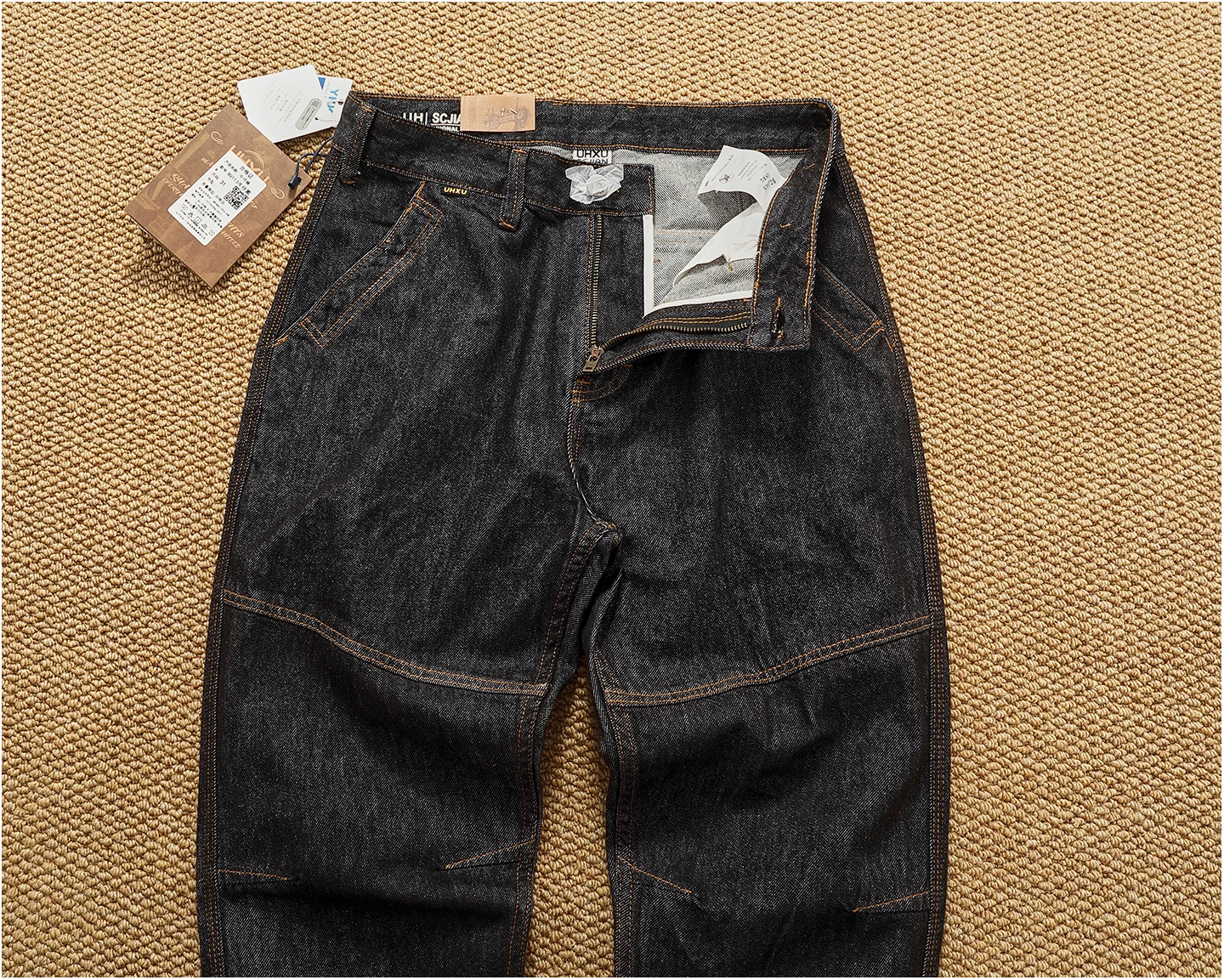 2025 Autumn New American Retro Heavyweight 3D cutting High-end Comfort Denim Men's Fashion Washed Straight Casual Tapered Jeans