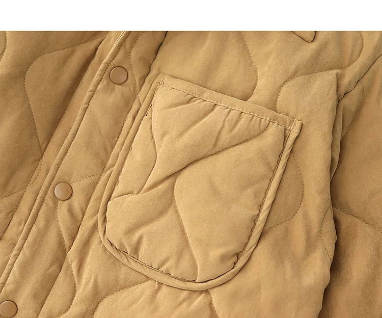 Winter New American Retro Long Sleeve Lapel Cotton-padded Cargo Jacket Men's Simple Thick Inner Liner Casual Multi-pocket Coat