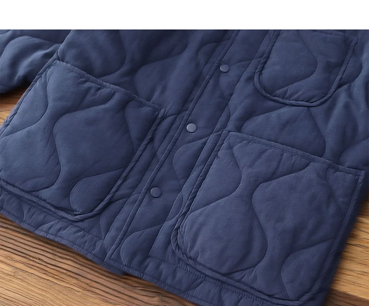 Winter New American Retro Long Sleeve Lapel Cotton-padded Cargo Jacket Men's Simple Thick Inner Liner Casual Multi-pocket Coat