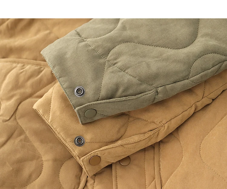 Winter New American Retro Long Sleeve Lapel Cotton-padded Cargo Jacket Men's Simple Thick Inner Liner Casual Multi-pocket Coat