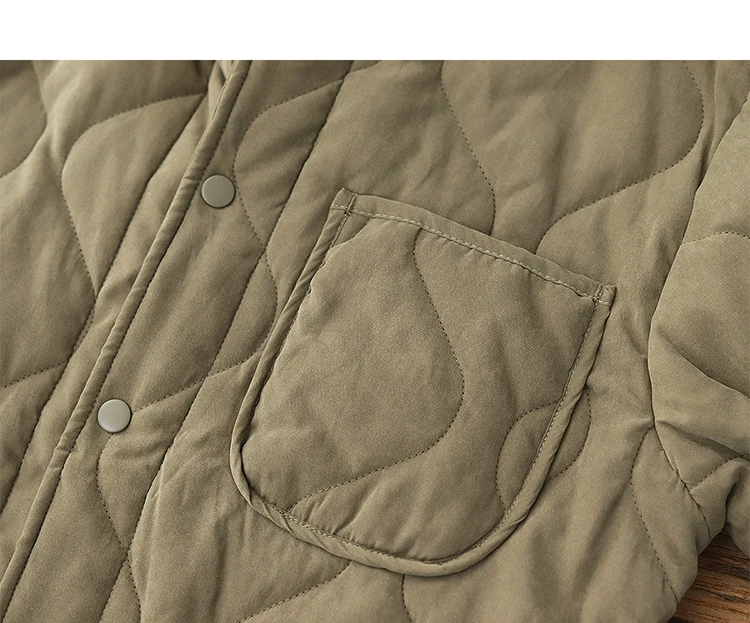 Winter New American Retro Long Sleeve Lapel Cotton-padded Cargo Jacket Men's Simple Thick Inner Liner Casual Multi-pocket Coat